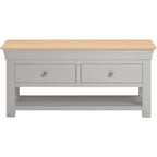 Bordeaux 2 Drawer Coffee Table - Pebble Grey/Oak