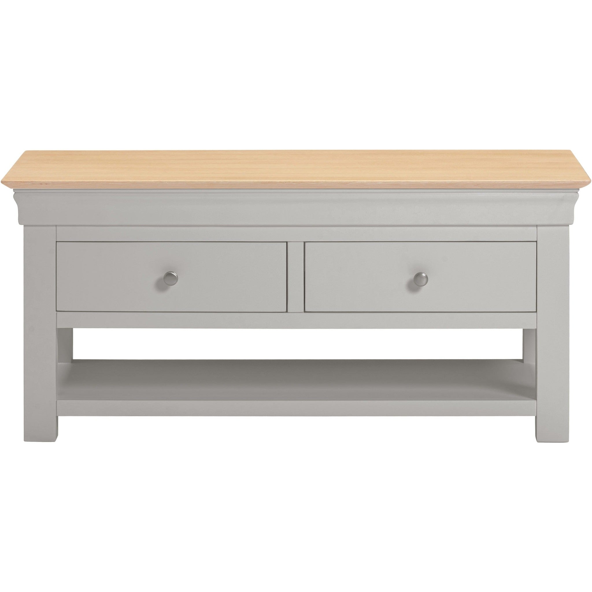 Bordeaux 2 Drawer Coffee Table - Pebble Grey/Oak