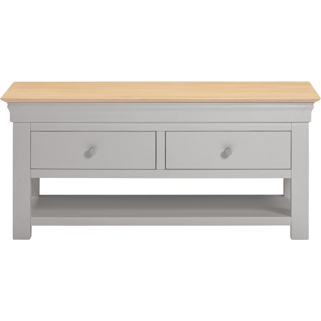 Bordeaux 2 Drawer Coffee Table - Pebble Grey/Oak