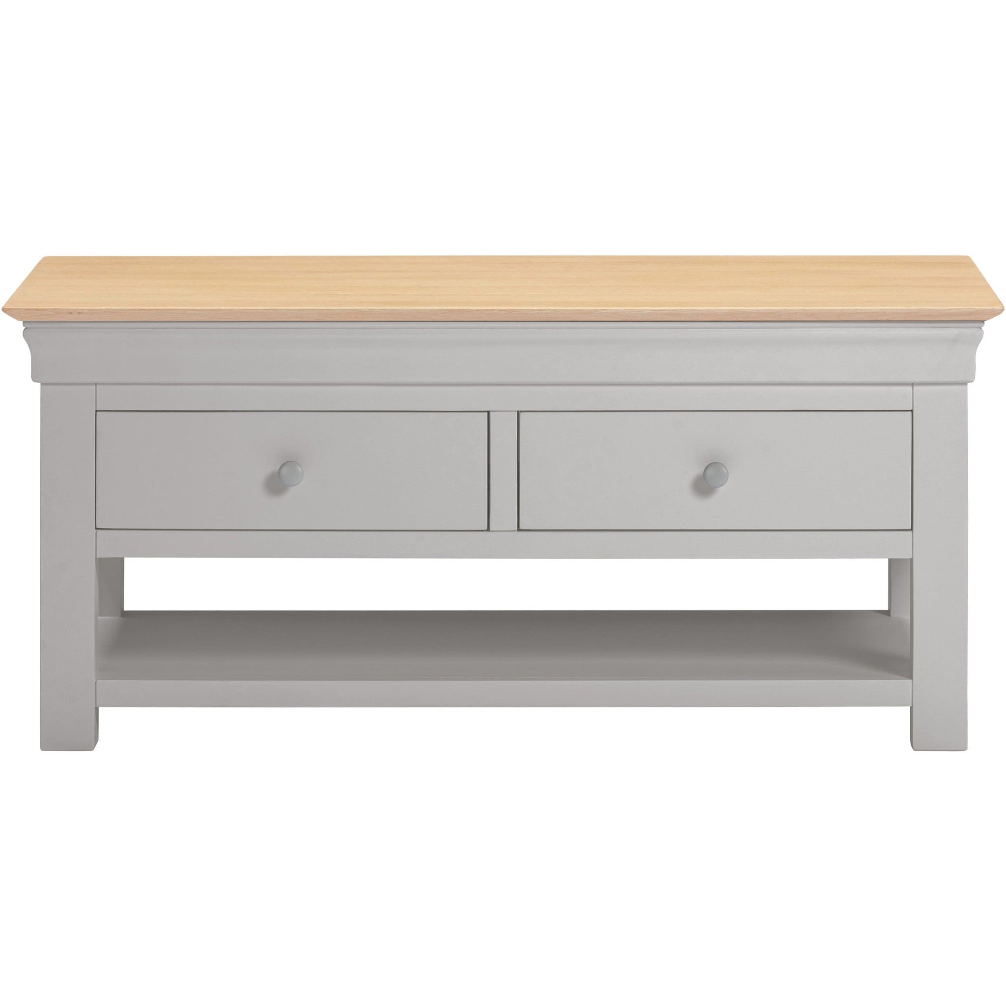 Bordeaux 2 Drawer Coffee Table - Pebble Grey/Oak