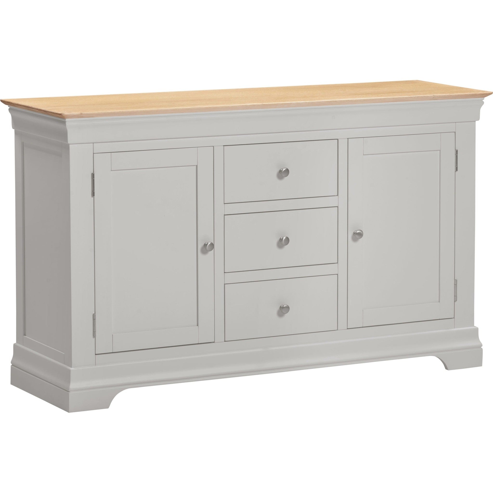 Bordeaux 2 Door 3 Drawer Sideboard - Pebble Grey/Oak