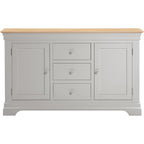 Bordeaux 2 Door 3 Drawer Sideboard - Pebble Grey/Oak