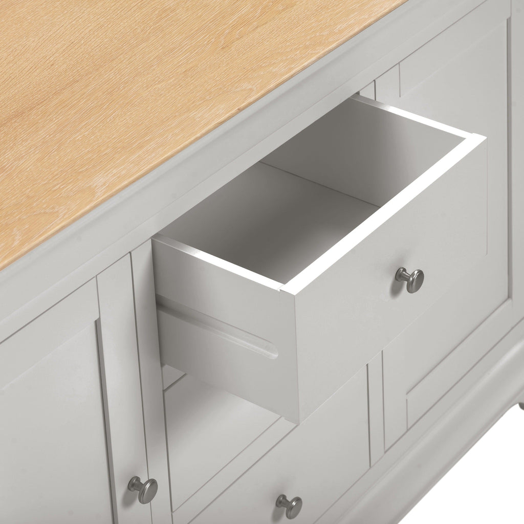 Bordeaux 2 Door 3 Drawer Sideboard - Pebble Grey/Oak