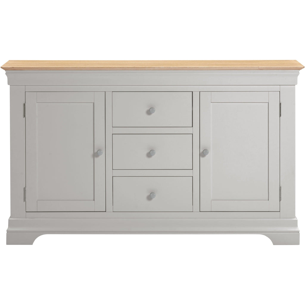Bordeaux 2 Door 3 Drawer Sideboard - Pebble Grey/Oak