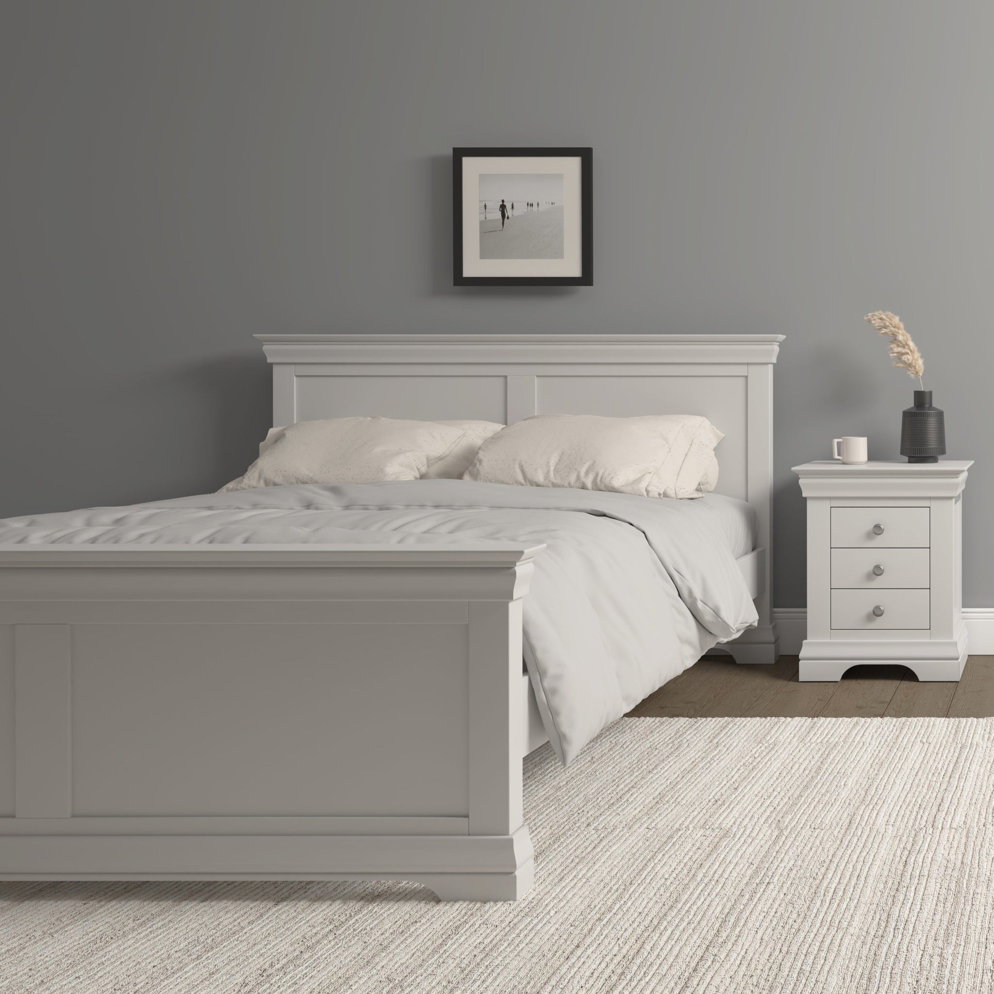 Bordeaux 5' High End Bed - Ivory