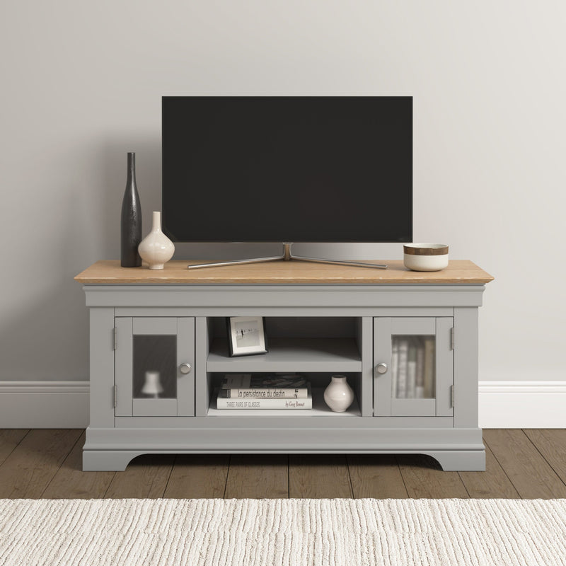 Bordeaux Small Tv Stand - Pebble Grey/Oak