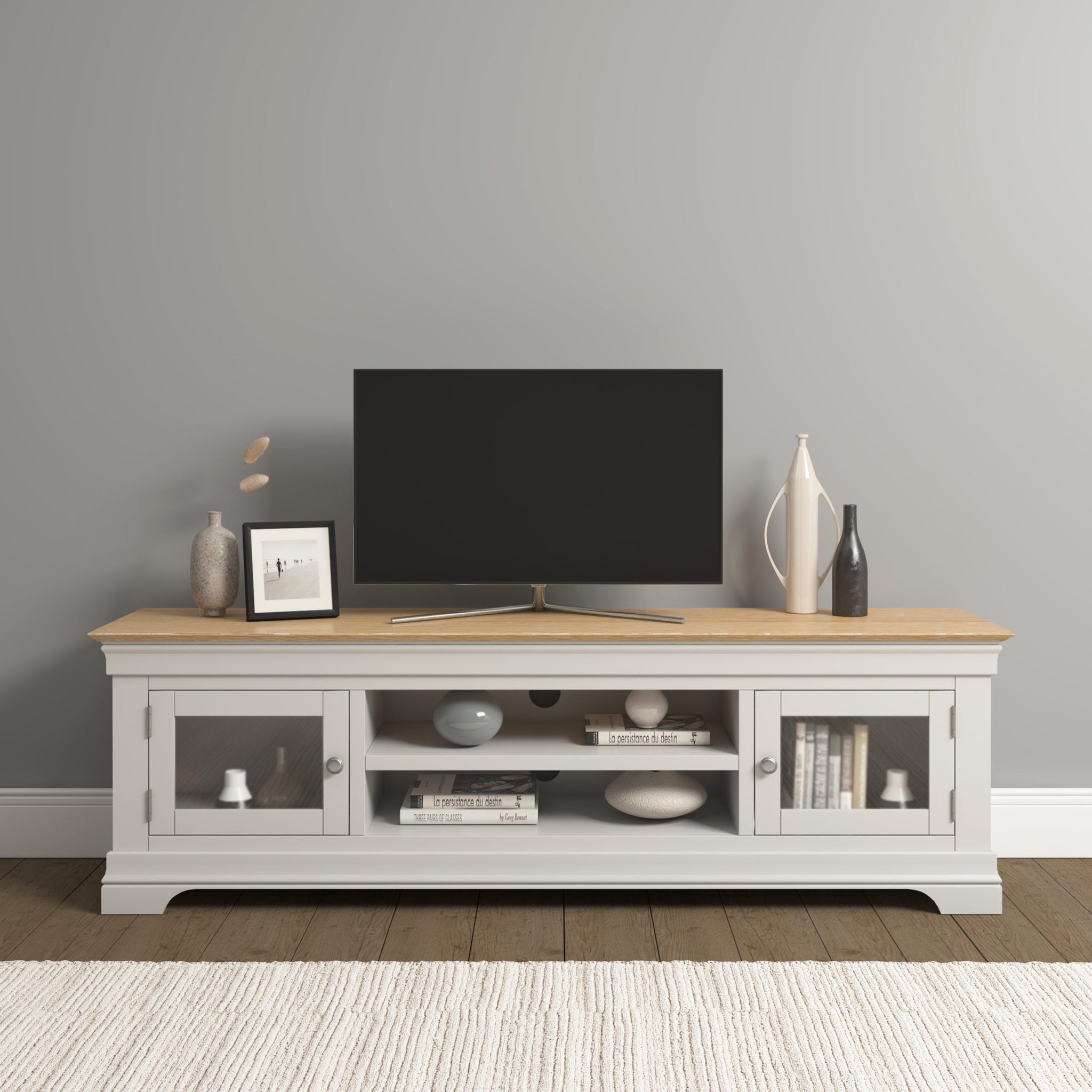 Bordeaux Tv Stand - Ivory/Oak
