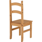 Budget Mexican Dining Chair X2 Per Box - Distressed Waxed Pine