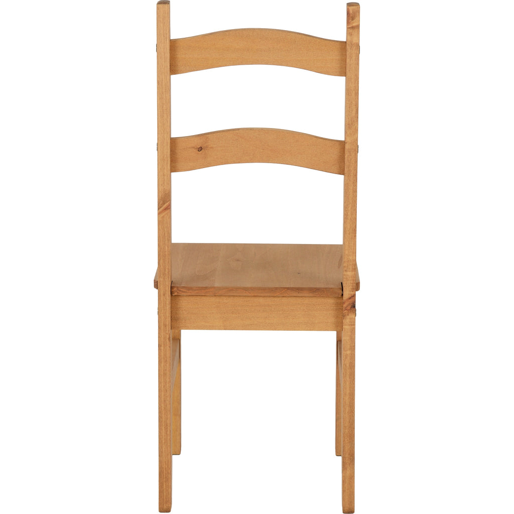 Budget Mexican Dining Chair X2 Per Box - Distressed Waxed Pine