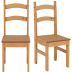 Budget Mexican Dining Chair X2 Per Box - Distressed Waxed Pine