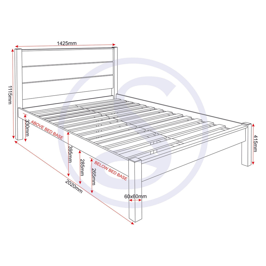 Barton 4'6" Bed - Waxed Pine