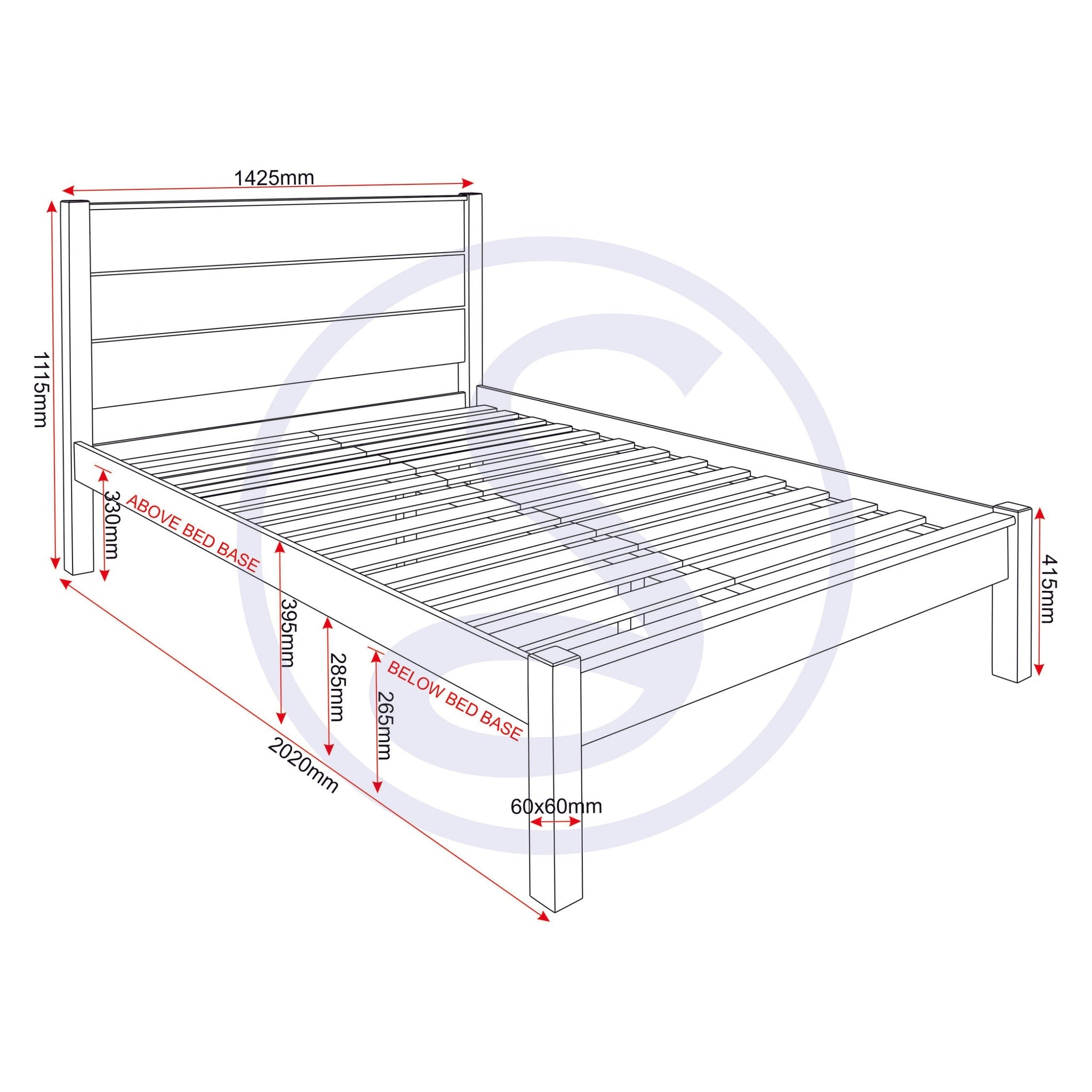 Barton 4'6" Bed - Waxed Pine