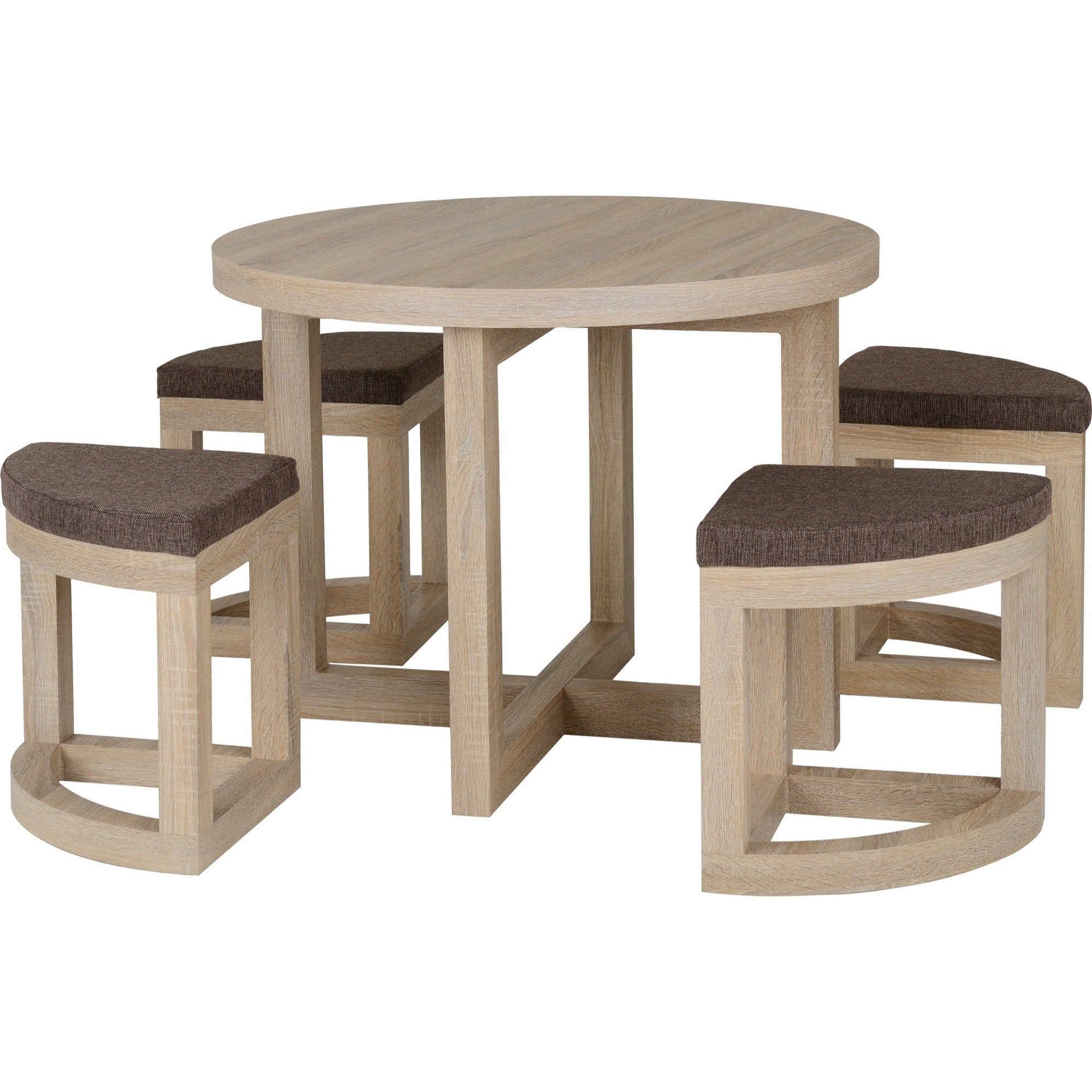 Cambourne Stowaway Dining Set X4 Chairs - Light Sonoma Oak