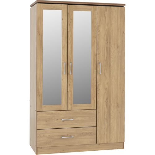 Charles 3 Door 2 Drawer Wardrobe - Oak Effect Veneer