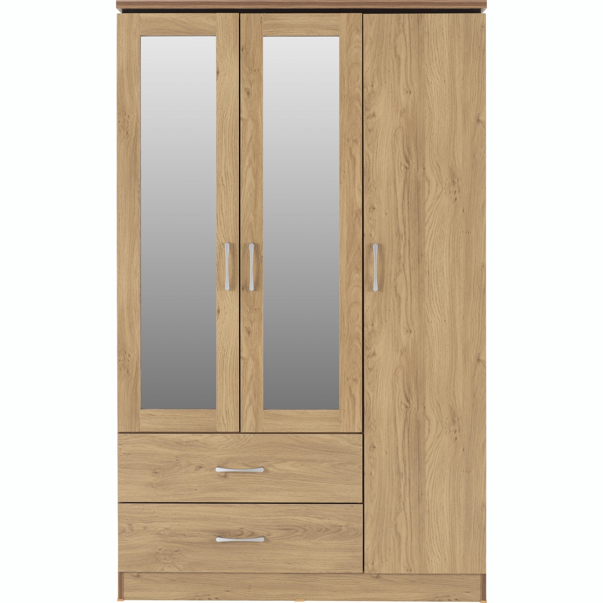 Charles 3 Door 2 Drawer Wardrobe - Oak Effect Veneer
