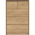 Charles 3+2 Drawer Chest - Oak Effect Veneer