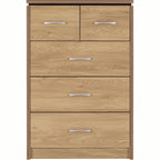 Charles 3+2 Drawer Chest - Oak Effect Veneer