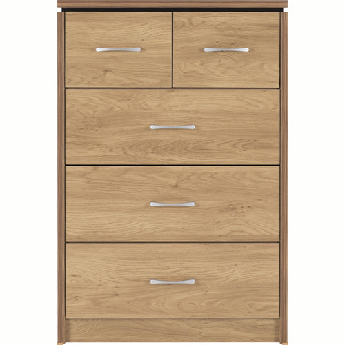 Charles 3+2 Drawer Chest - Oak Effect Veneer