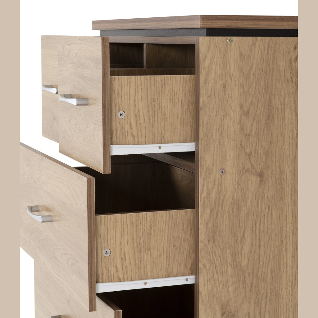 Charles 3+2 Drawer Chest - Oak Effect Veneer