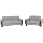 Chester 3+2 Suite - Light Grey Fabric