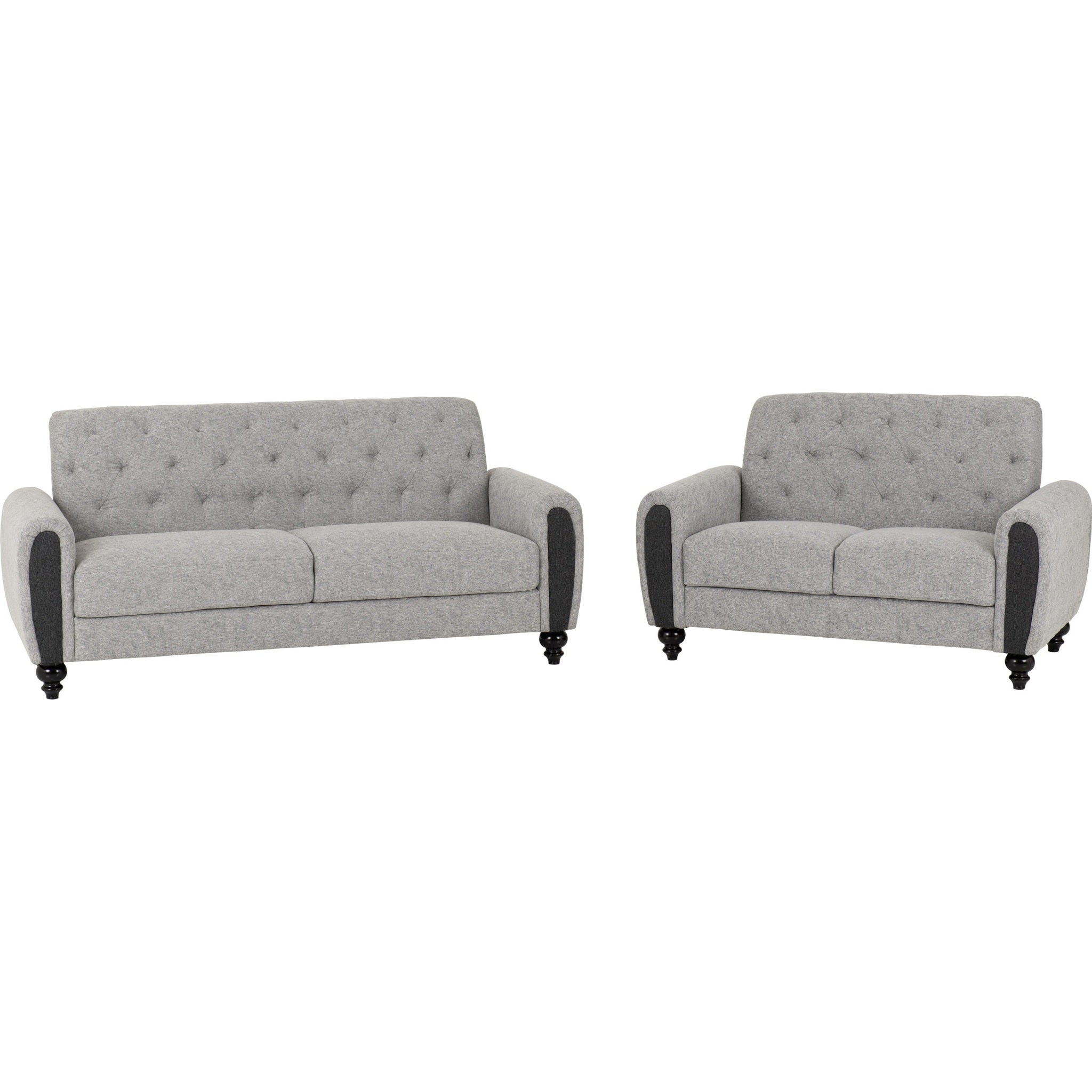 Chester 3+2 Suite - Light Grey Fabric