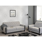 Chester 3+2 Suite - Light Grey Fabric