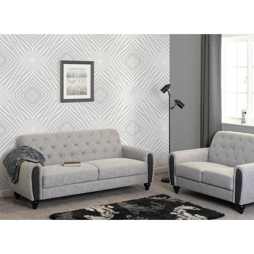 Chester 3+2 Suite - Light Grey Fabric