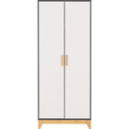 Cleveland 2 Door Wardrobe - White/Grey Metal Effect
