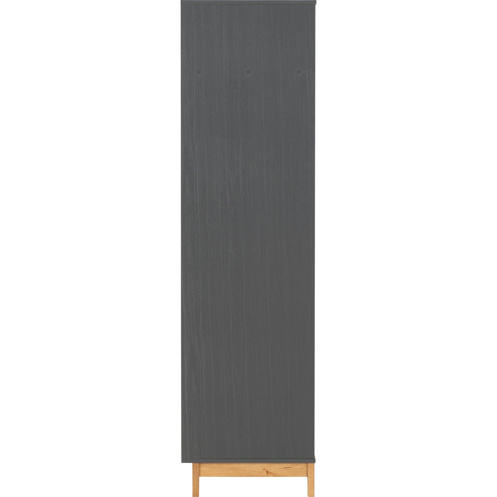 Cleveland 2 Door Wardrobe - White/Grey Metal Effect