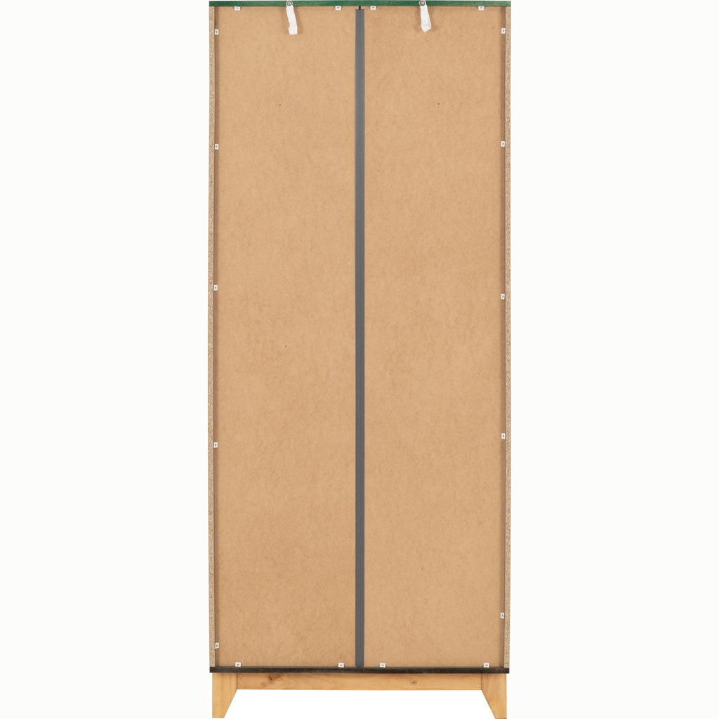 Cleveland 2 Door Wardrobe - White/Grey Metal Effect
