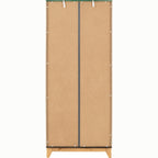 Cleveland 2 Door Wardrobe - White/Grey Metal Effect
