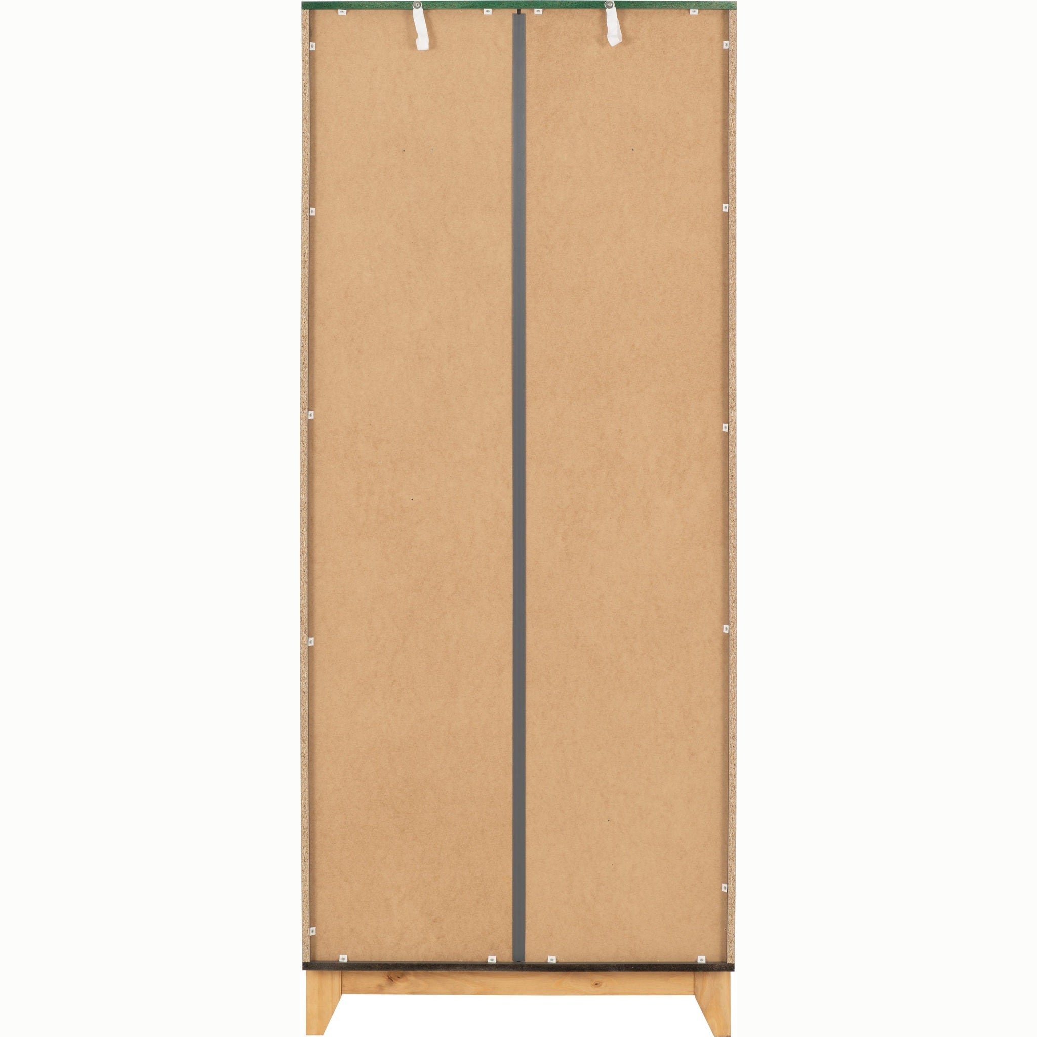 Cleveland 2 Door Wardrobe - White/Grey Metal Effect