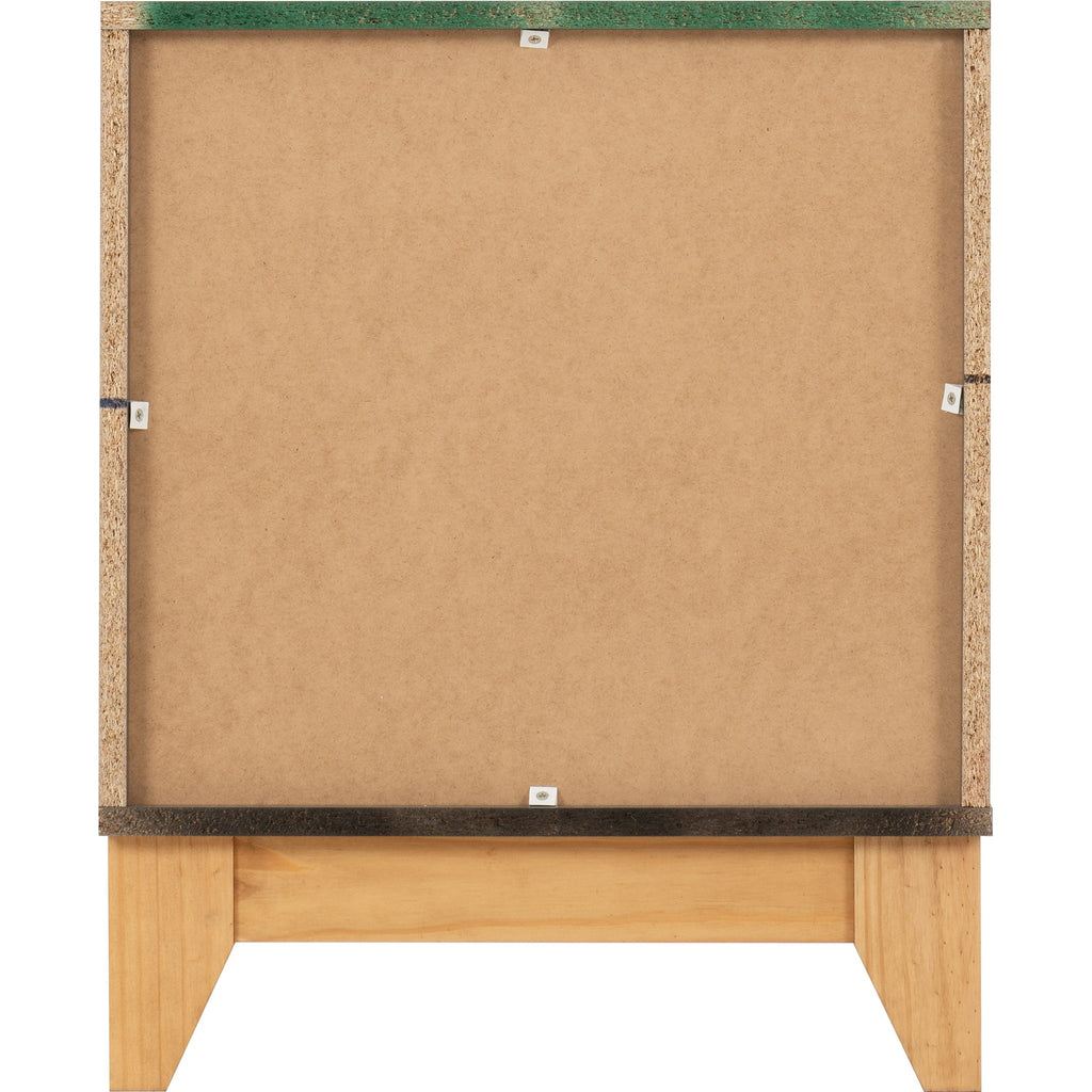Cleveland 3 Drawer Bedside - White/Grey Metal Effect