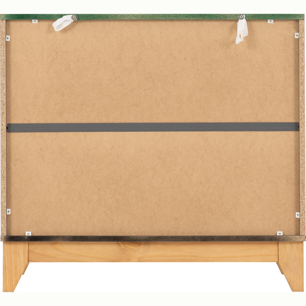 Cleveland 3 Drawer Chest - White/Grey Metal Effect