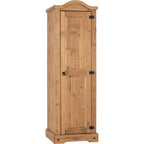 Corona 1 Door Wardrobe - Distressed Waxed Pine