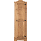 Corona 1 Door Wardrobe - Distressed Waxed Pine