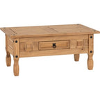 Corona 1 Drawer Coffee Table - Distressed Wax Pine