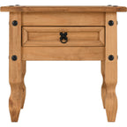 Corona 1 Drawer Lamp Table - Distressed Waxed Pine