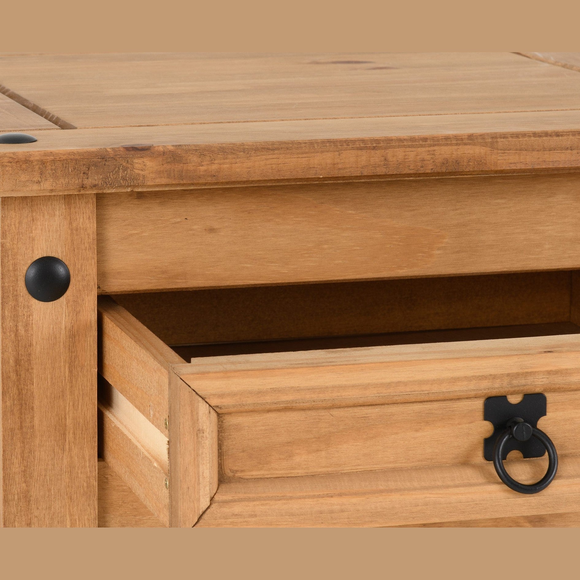 Corona 1 Drawer Lamp Table - Distressed Waxed Pine