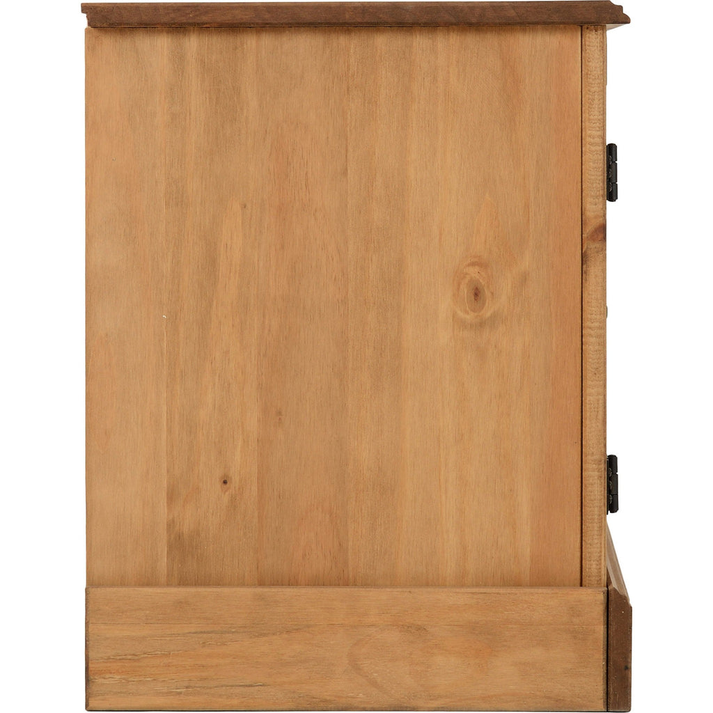 Corona 2 Door Flat Screen Tv Unit - Distressed Waxed Pine