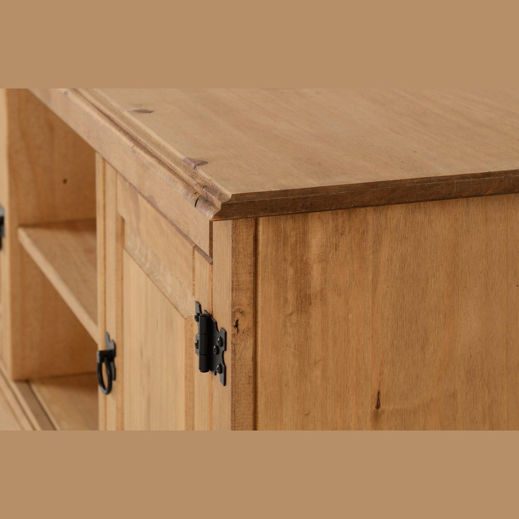 Corona 2 Door Flat Screen Tv Unit - Distressed Waxed Pine