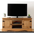 Corona 2 Door Flat Screen Tv Unit - Distressed Waxed Pine