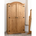 Corona 2 Door Wardrobe - Distressed Waxed Pine