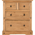 Corona 2+2 Drawer Chest - Distressed Waxed Pine