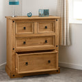 Corona 2+2 Drawer Chest - Distressed Waxed Pine