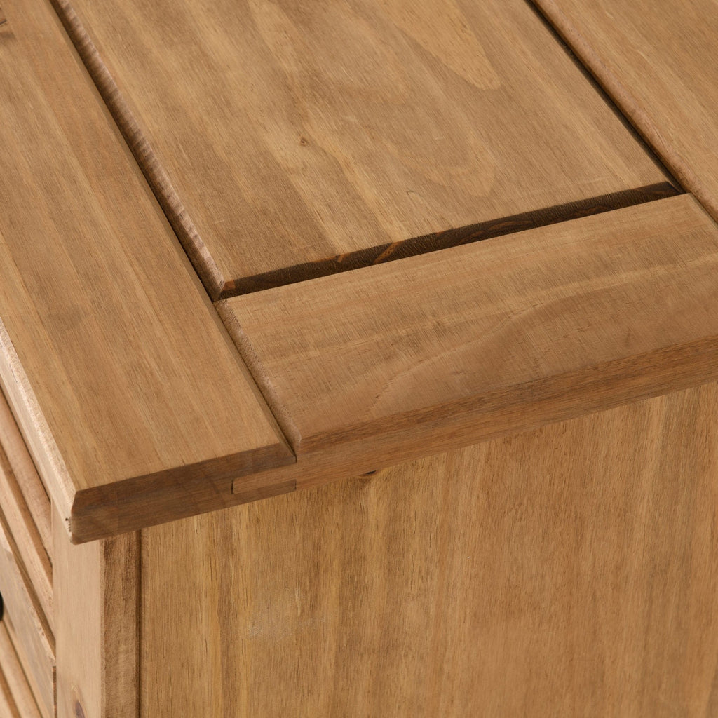 Corona 3 Drawer Bedside - Distressed Waxed Pine