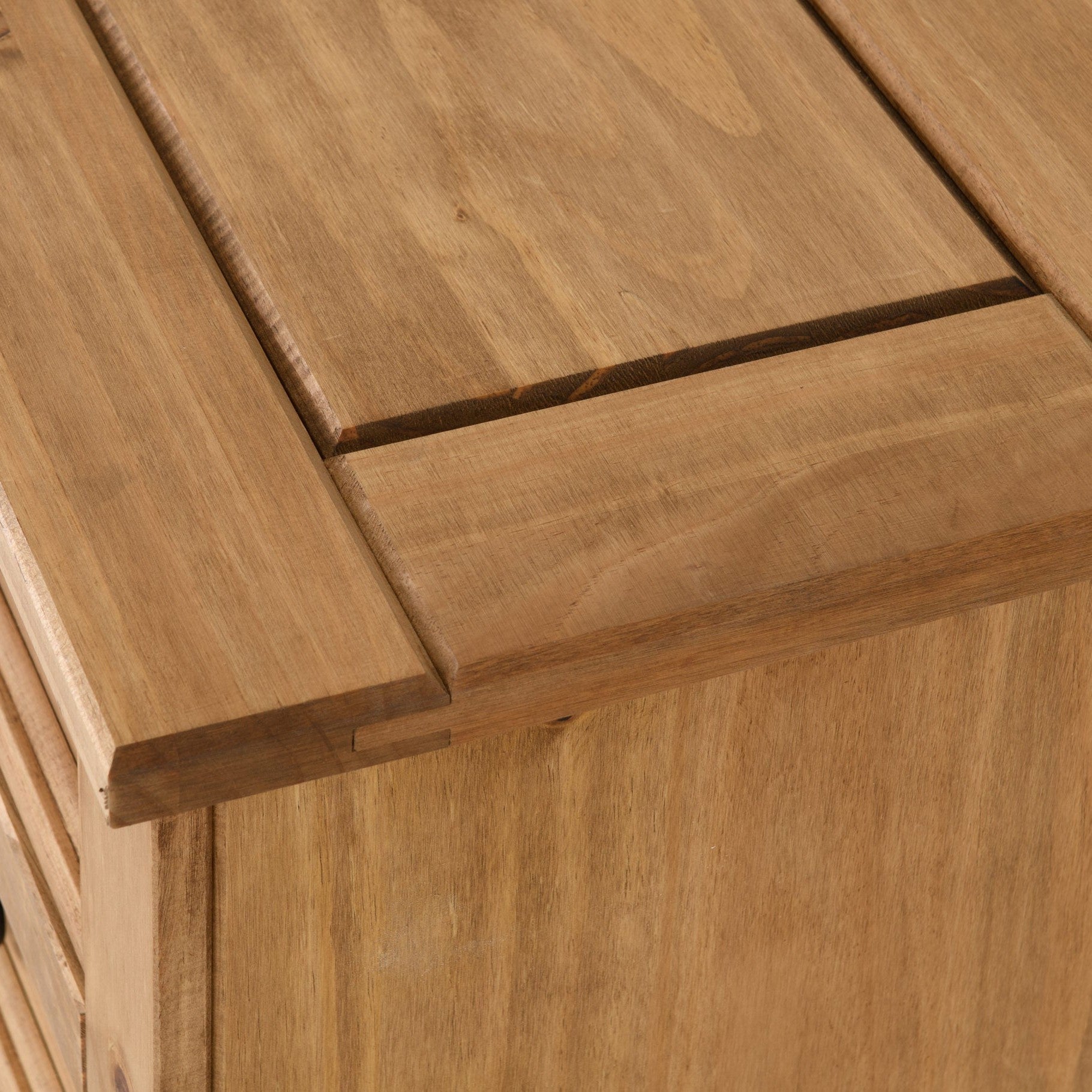 Corona 3 Drawer Bedside - Distressed Waxed Pine