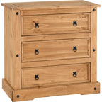 Corona 3 Drawer Chest - Distressed Waxed Pine