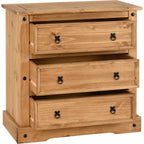 Corona 3 Drawer Chest - Distressed Waxed Pine