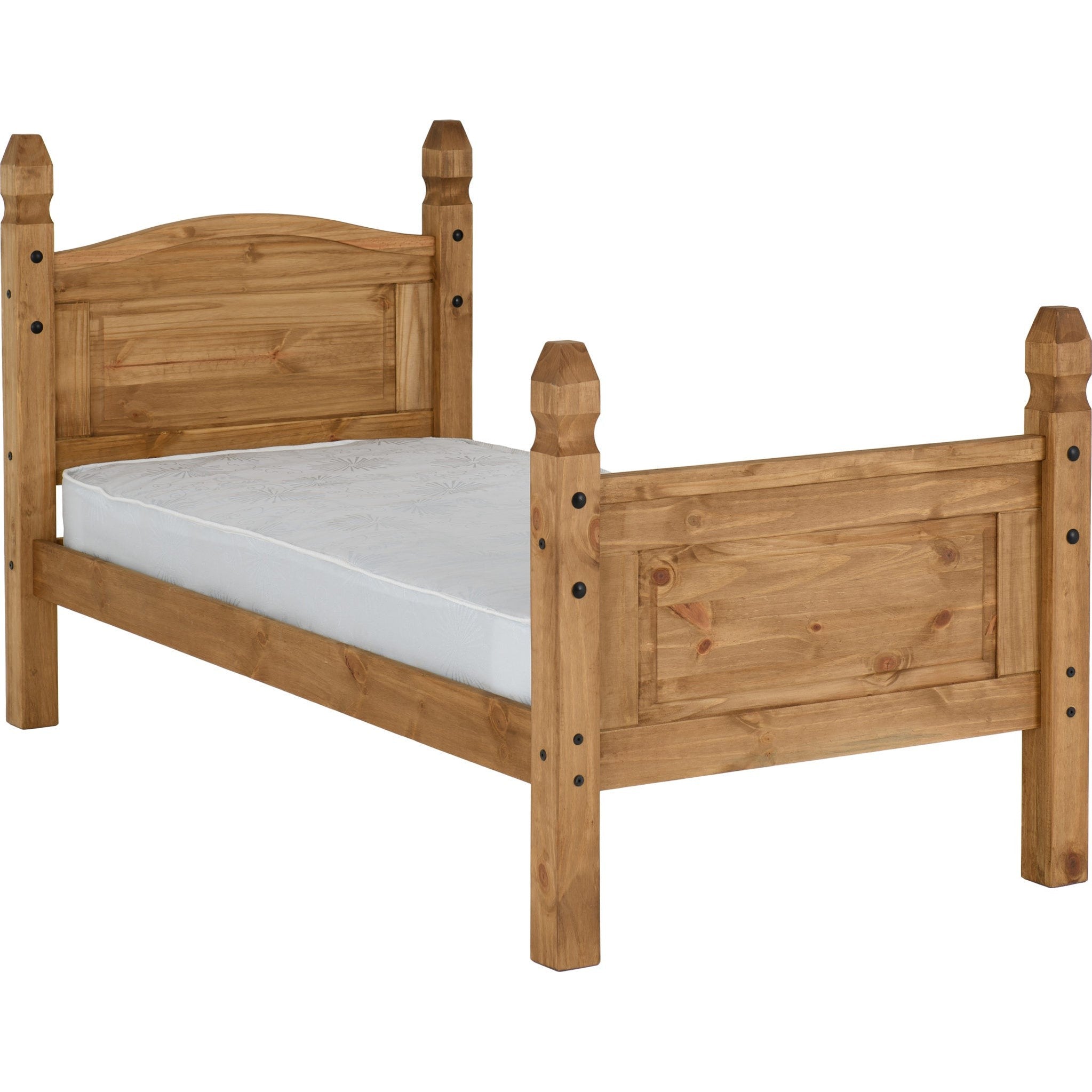 Corona 3' High End Bed - Distressed Waxed Pine
